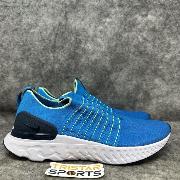 Nike React Phantom Run Flyknit 2 Running Shoes Mens Size 10.5 Blue CJ0277-402 - Picture 3 of 8